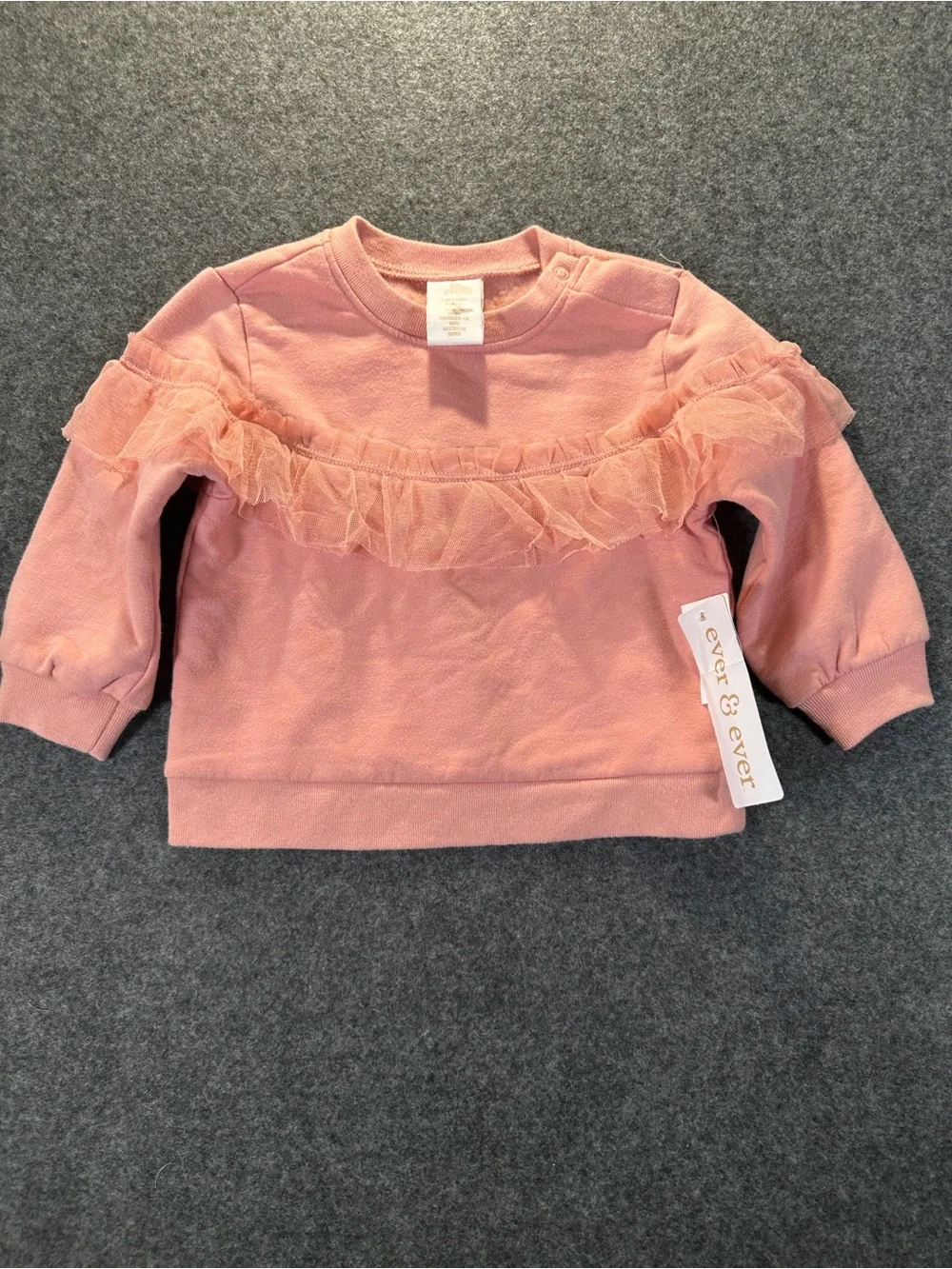 Ever & Ever Girls' Pink Ruffle Sweatshirt